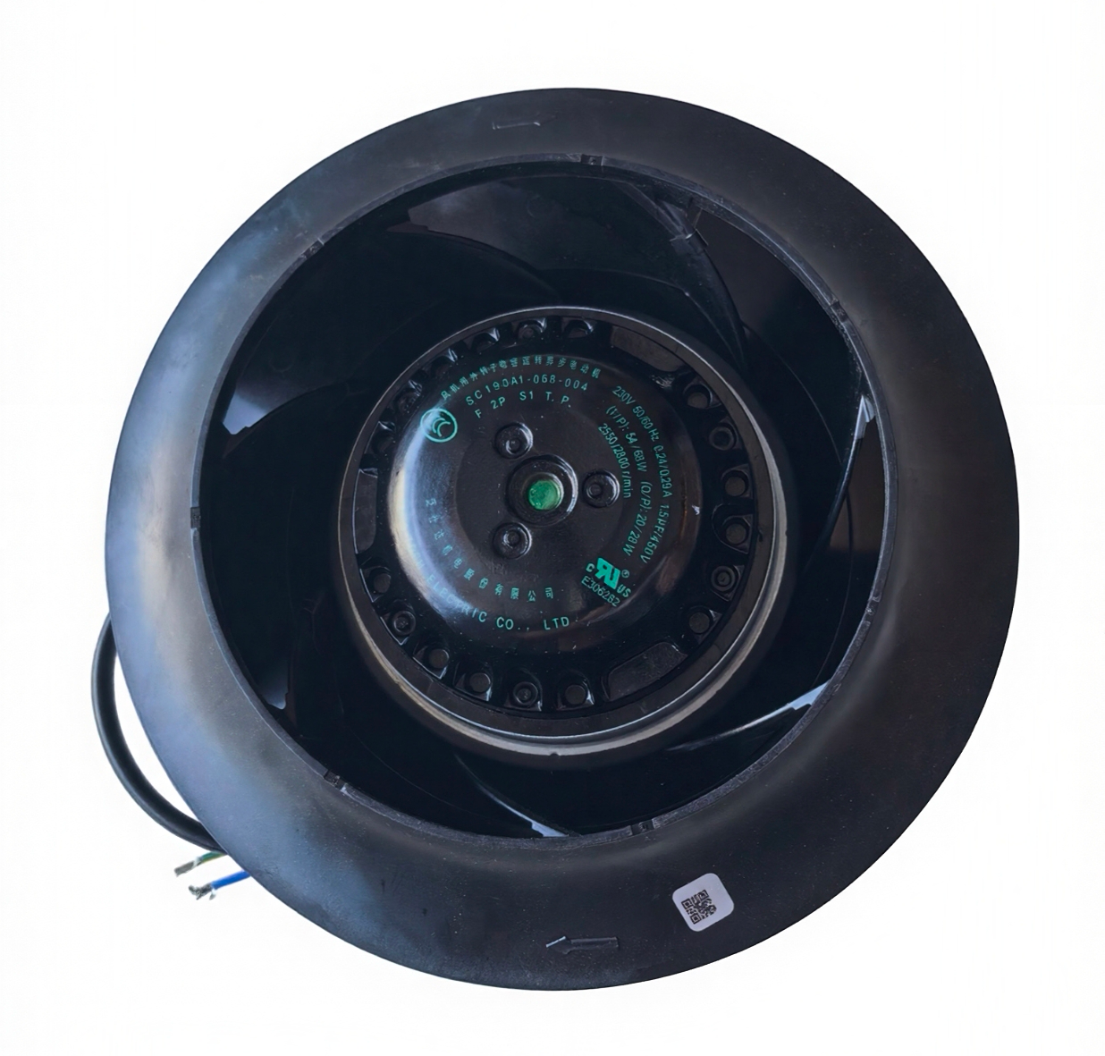 nameplate of Fans-tech SC190A1-068-004 Centrifugal fan