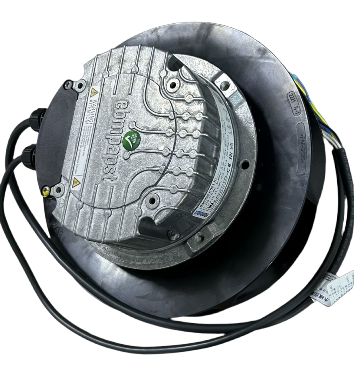 top view of R3G250-RR01-H1 Ebm-papst Centrifugal Fan