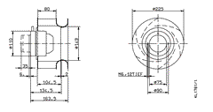 Drawing/dimension RH22M-2EK.1E.1R ZIEHL-ABEGG centrifugal fan