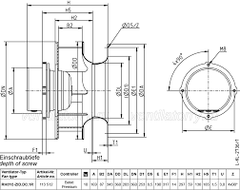 Drawing/dimension RH31C-ZID.DC.1R  ZIEHL-ABEGG centrifugal fan