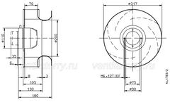 Drawing/dimension RH31M-VDK.2A.2R ZIEHL-ABEGG centrifugal fan