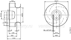 Drawing/dimension RH31M-VDK.2C.1R ZIEHL-ABEGG centrifugal fan