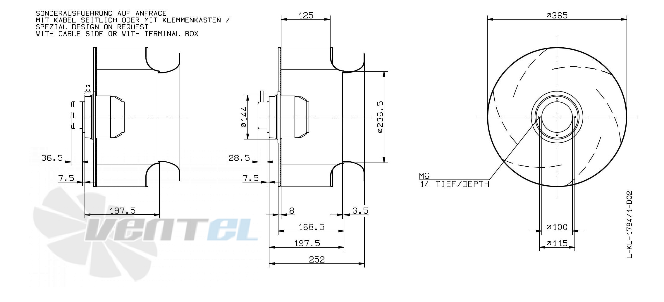 Drawing/dimension RH35M-SDK.4A.1R ZIEHL-ABEGG centrifugal fan