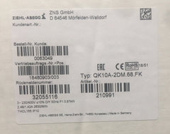 Lable of QK10A-2DM.68.FK ZIEHL-ABEGG Crossflow fan