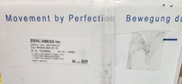Lable of  RH25M-2EK.3F.1R ZIEHL-ABEGG centrifugal fan