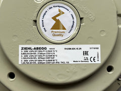 Nameplate of RH25M-2EK.1E.2R ZIEHL-ABEGG centrifugal fan