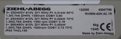 RH35M-4DK.4C.1R ZIEHL-ABEGG centrifugal fan nameplate