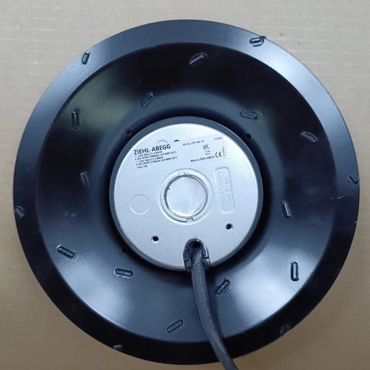  Top View RH19L-2EP.W6.1R  ZIEHL-ABEGG centrifugal fan
