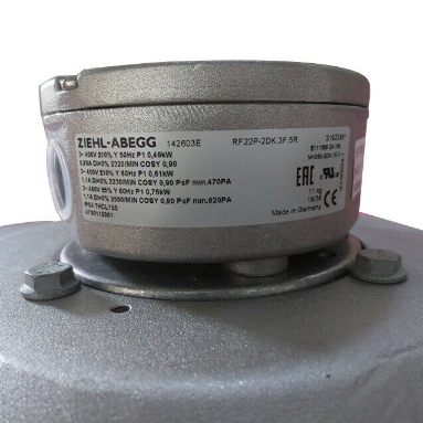 ZIEHL-ABEGG RF22P-2DK.3F.5R Centrifugal Fan product label