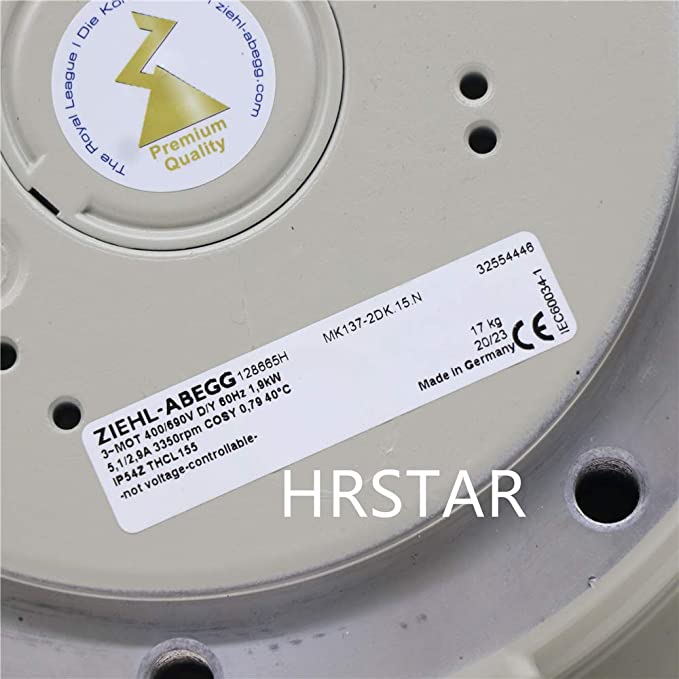 label of ZIEHL-ABEGG MK137-2DK.15.N Centrifugal Fan