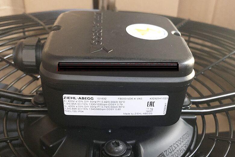 nameplate of FB050-VDK.4I.V4S ZIEHL-ABEGG Axial Fan